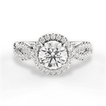 Latoya Round Cut Lab Grown Diamond 18Kt White Gold Engagement Ring