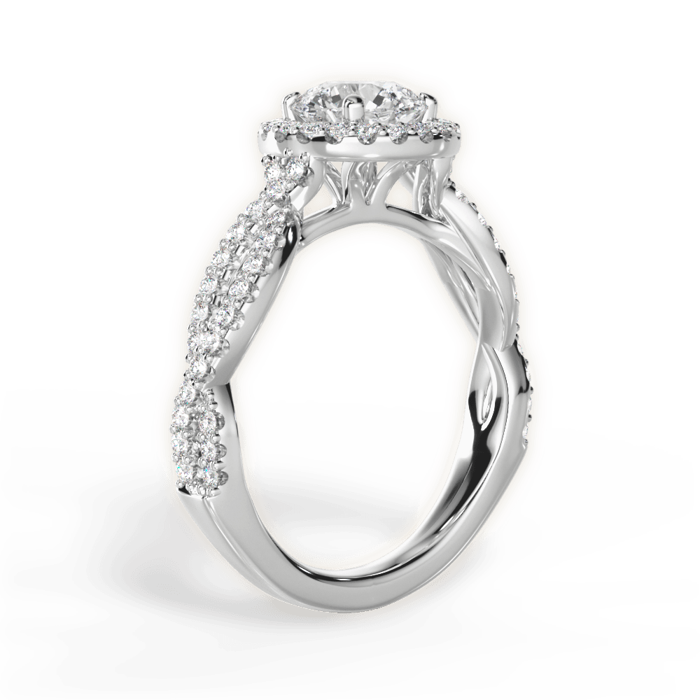 Latoya Round Cut Lab Grown Diamond 18Kt White Gold Engagement Ring - View 2