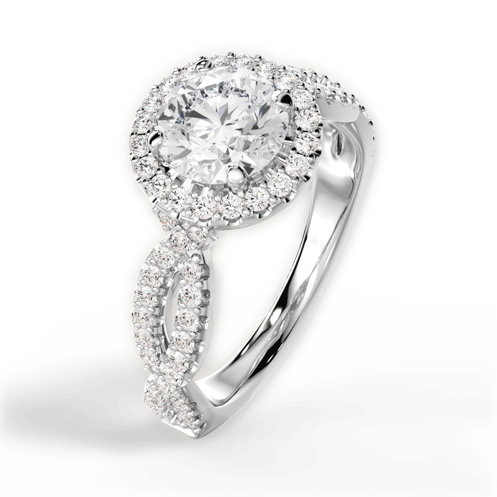 Latoya Round Cut Lab Grown Diamond 18Kt White Gold Engagement Ring - View 4