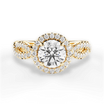 Latoya Round Cut Lab Grown Diamond 18Kt Yellow Gold Engagement Ring