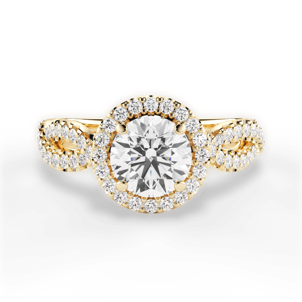 Latoya Round Cut Lab Grown Diamond 18Kt Yellow Gold Engagement Ring