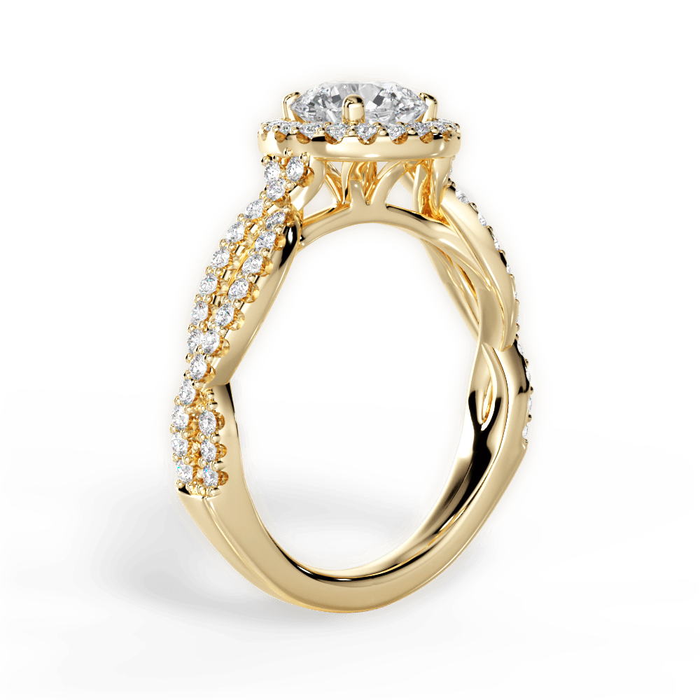 Latoya Round Cut Lab Grown Diamond 18Kt Yellow Gold Engagement Ring - View 2