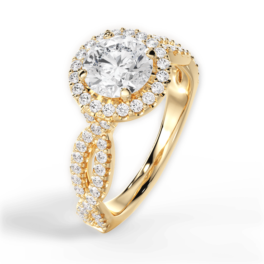 Latoya Round Cut Lab Grown Diamond 18Kt Yellow Gold Engagement Ring - View 3