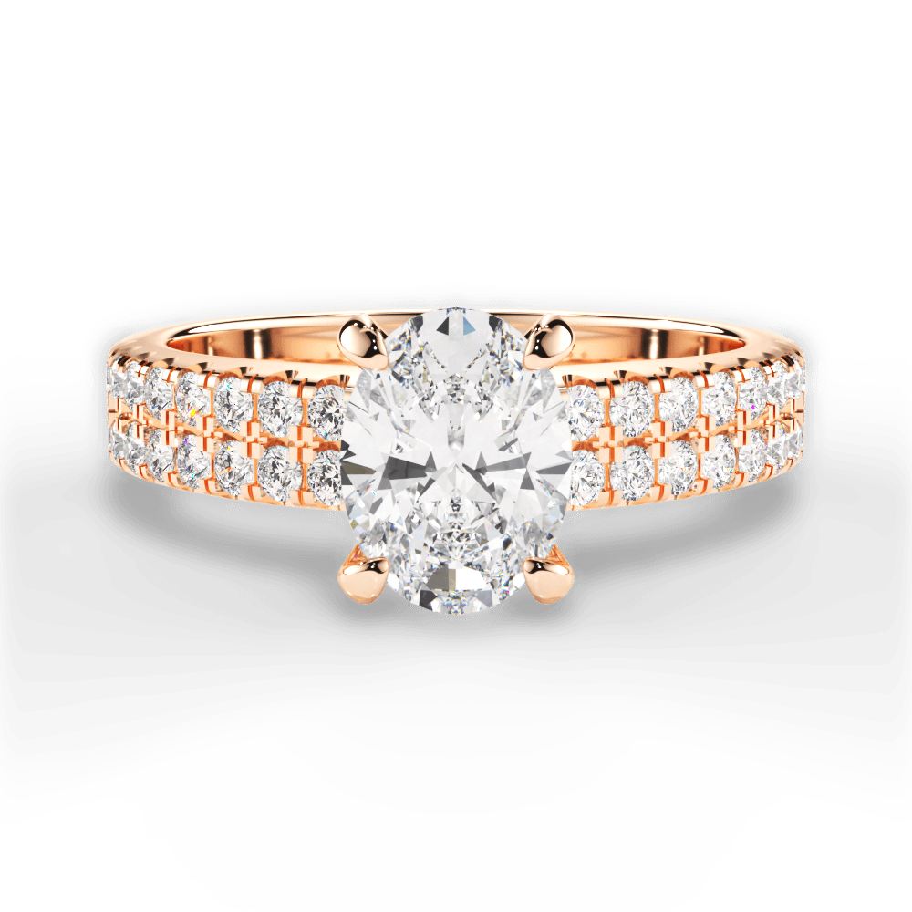 Kayla Oval Cut Lab Grown Diamond 18Kt Rose Gold Engagement Ring