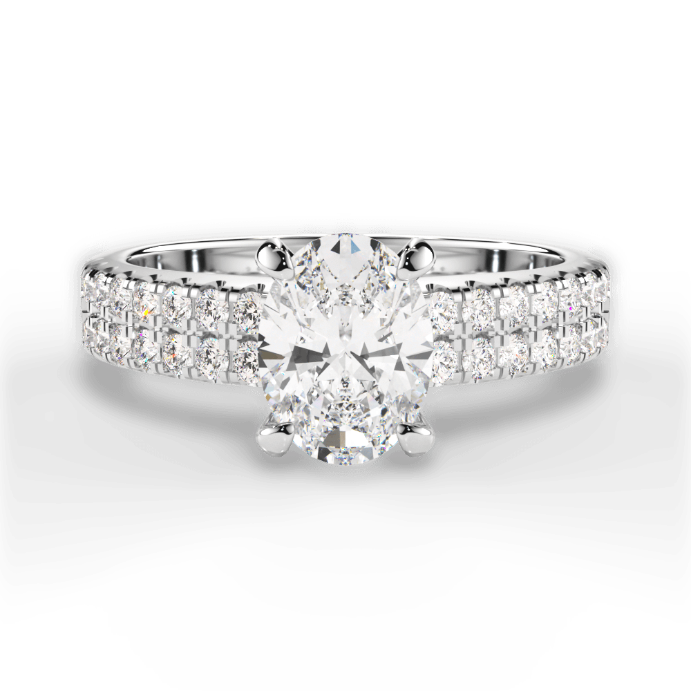 Kayla Oval Cut Lab Grown Diamond 14Kt White Gold Engagement Ring