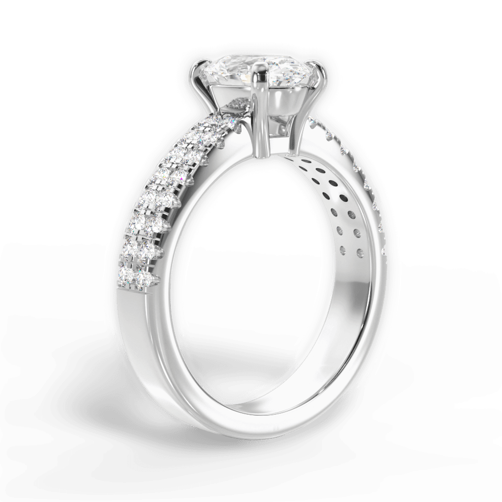 Kayla Oval Cut Lab Grown Diamond Platinum Engagement Ring - View 2