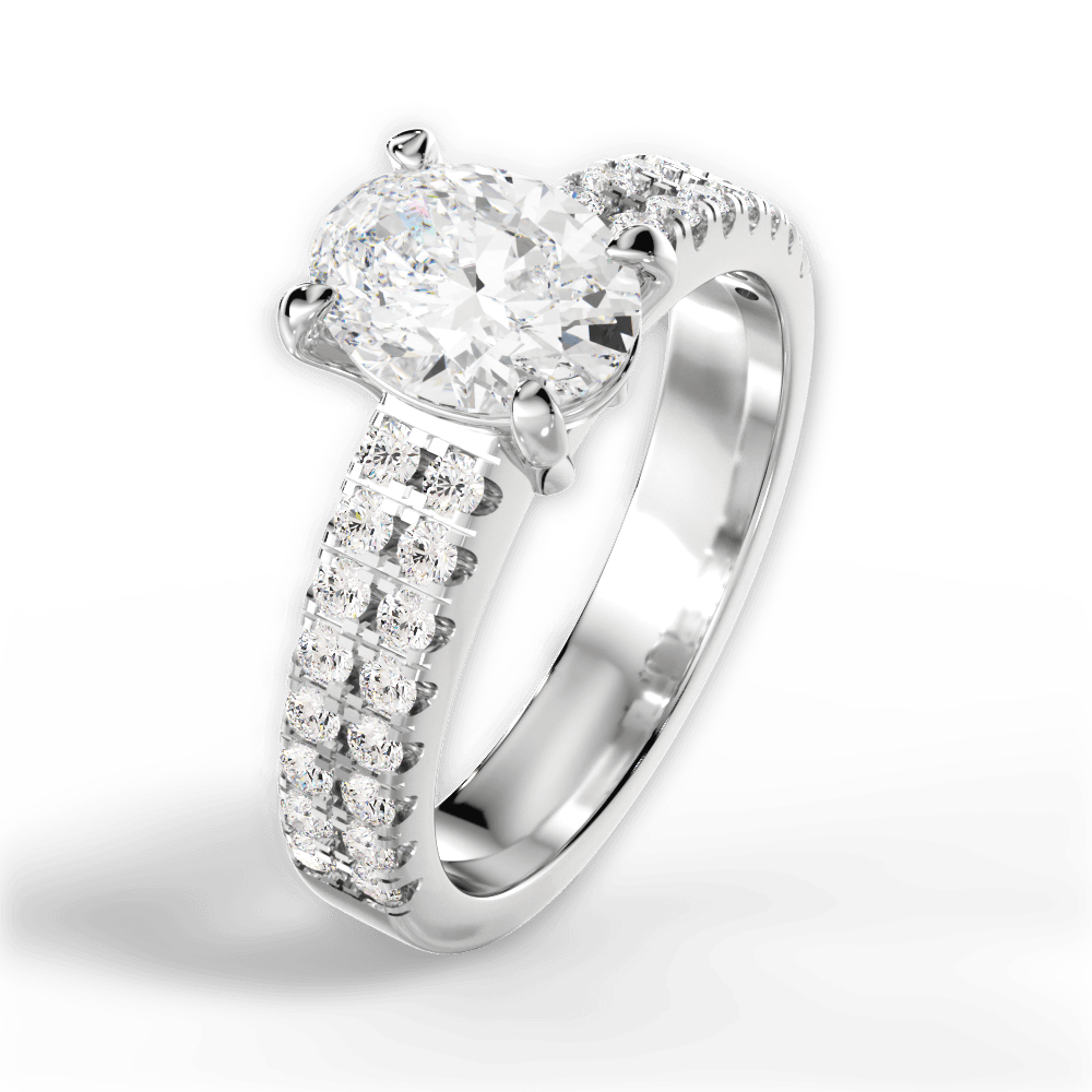 Kayla Oval Cut Lab Grown Diamond 18Kt White Gold Engagement Ring - View 4