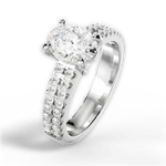 Kayla Oval Cut Lab Grown Diamond Platinum Engagement Ring - View 4