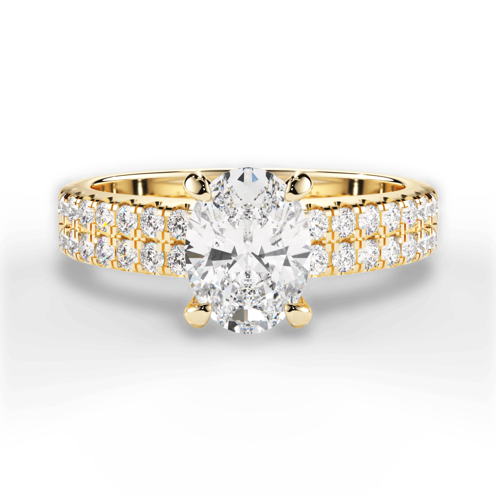 Kayla Oval Cut Lab Grown Diamond 18Kt Yellow Gold Engagement Ring