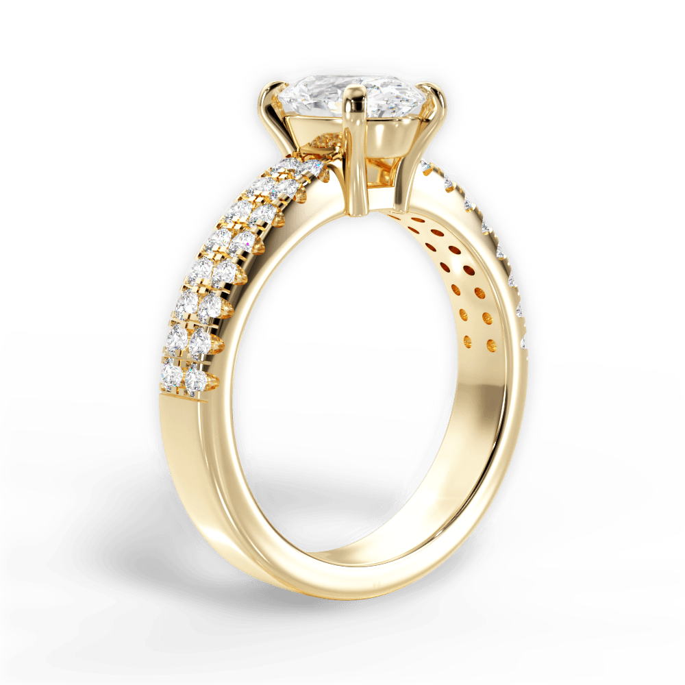 Kayla Oval Cut Lab Grown Diamond 18Kt Yellow Gold Engagement Ring - View 4