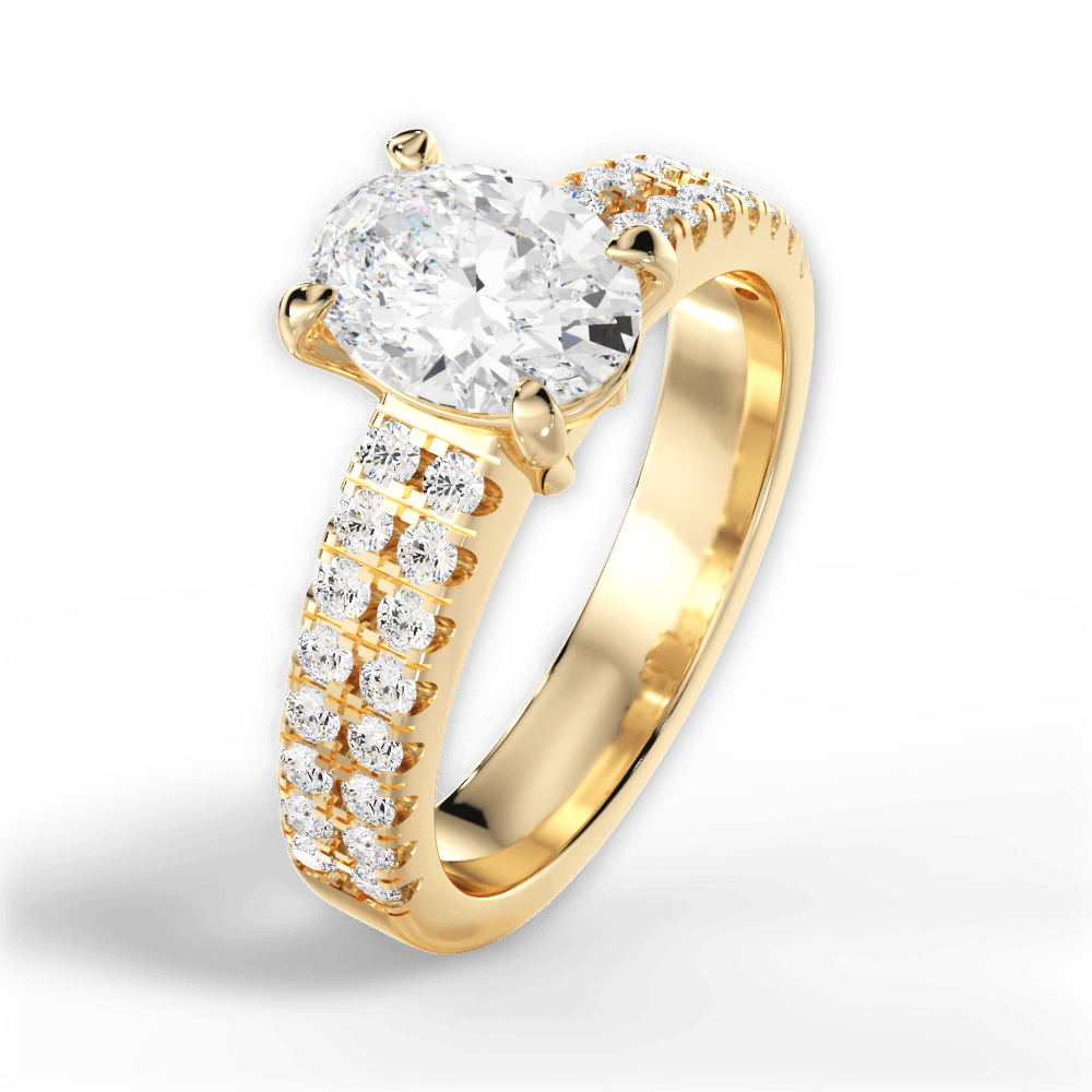 Kayla Oval Cut Lab Grown Diamond 18Kt Yellow Gold Engagement Ring - View 3