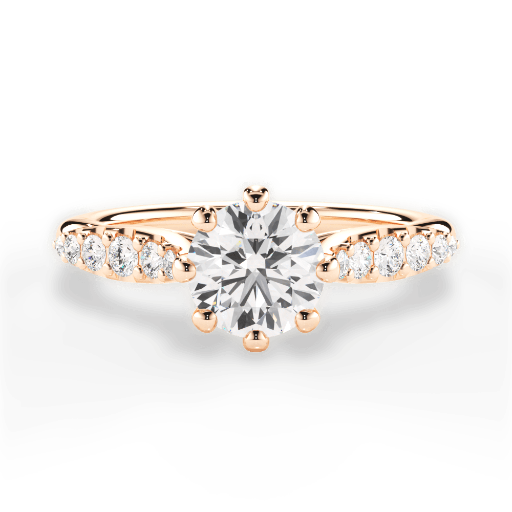 Erin Round Cut Lab Grown Diamond 18Kt Rose Gold Engagement Ring