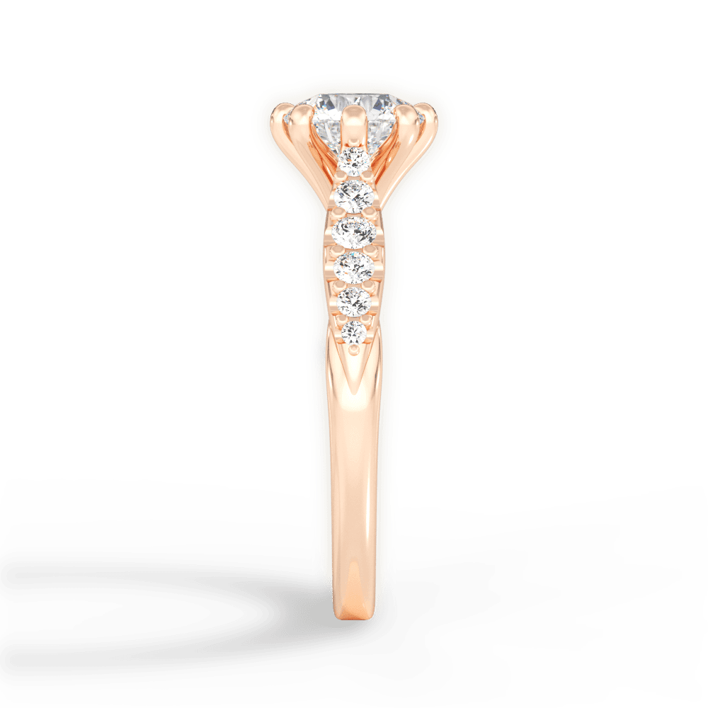 Erin Round Cut Lab Grown Diamond 18Kt Rose Gold Engagement Ring - View 4