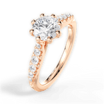 Erin Round Cut Lab Grown Diamond 18Kt Rose Gold Engagement Ring - View 2