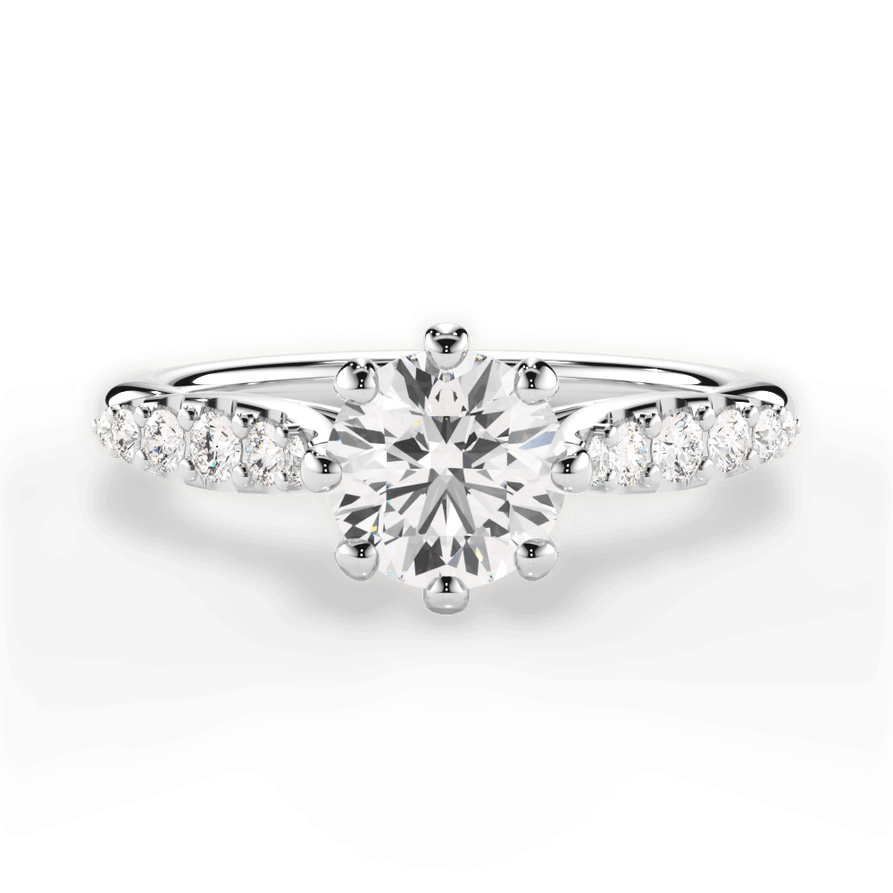 Erin Round Cut Lab Grown Diamond 18Kt White Gold Engagement Ring
