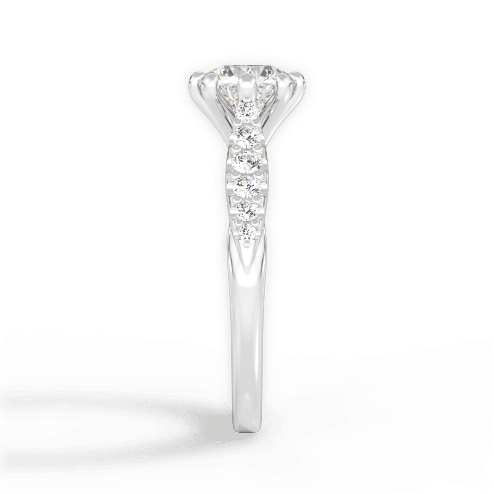 Erin Round Cut Lab Grown Diamond Platinum Engagement Ring - View 2