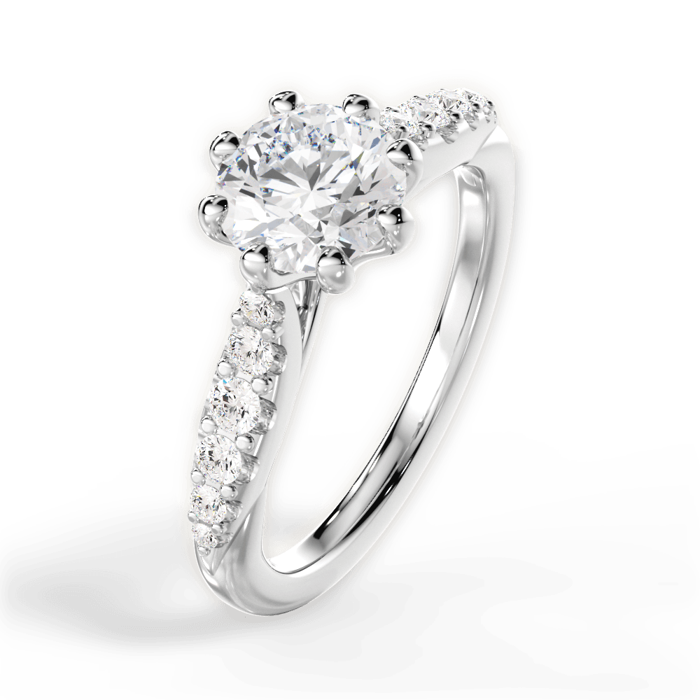 Erin Round Cut Lab Grown Diamond Platinum Engagement Ring - View 4