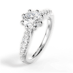 Erin Round Cut Lab Grown Diamond Platinum Engagement Ring - View 4