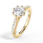 Erin Round Cut Lab Grown Diamond 18Kt Yellow Gold Engagement Ring - View 3