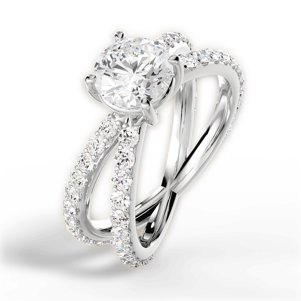 Lauren Round Cut Lab Grown Diamond Platinum Engagement Ring - View 2