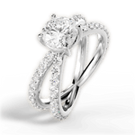 Lauren Round Cut Lab Grown Diamond Platinum Engagement Ring - View 2