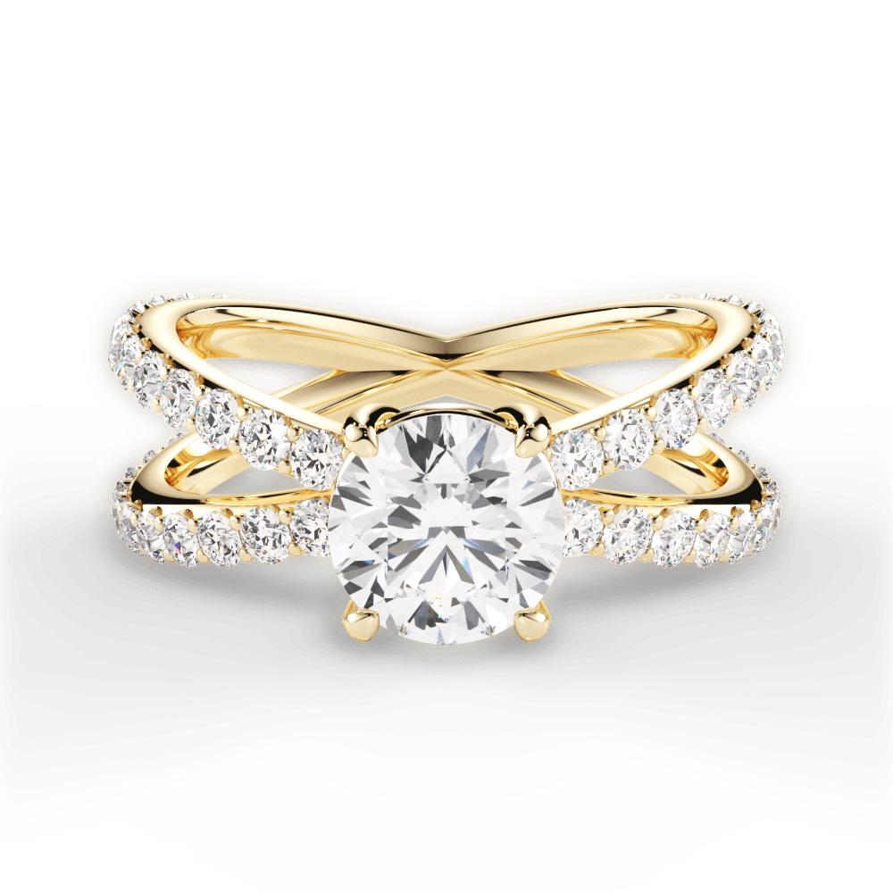 Lauren Round Cut Lab Grown Diamond 18Kt Yellow Gold Engagement Ring