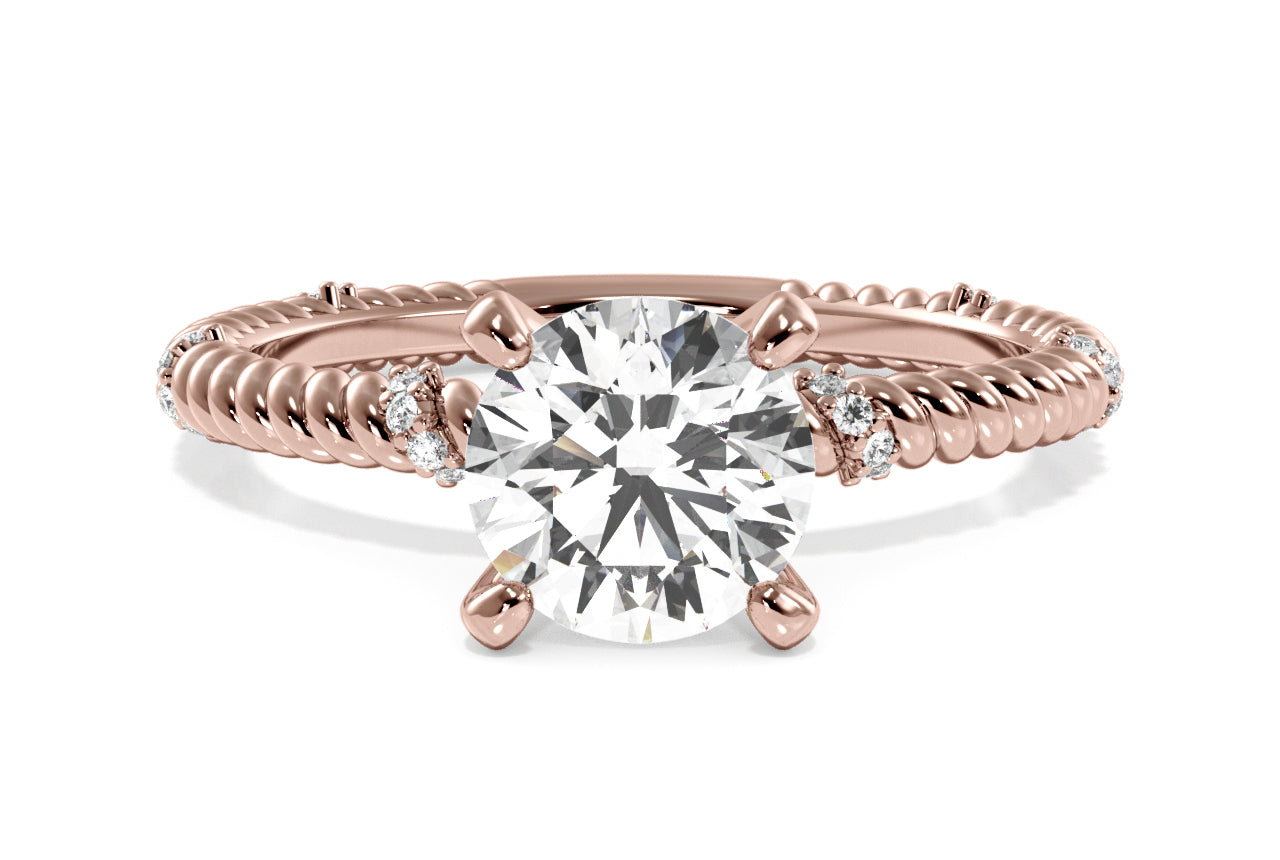 Chloe Princess Cut Lab Grown Diamond 18Kt Rose Gold Engagement Ring
