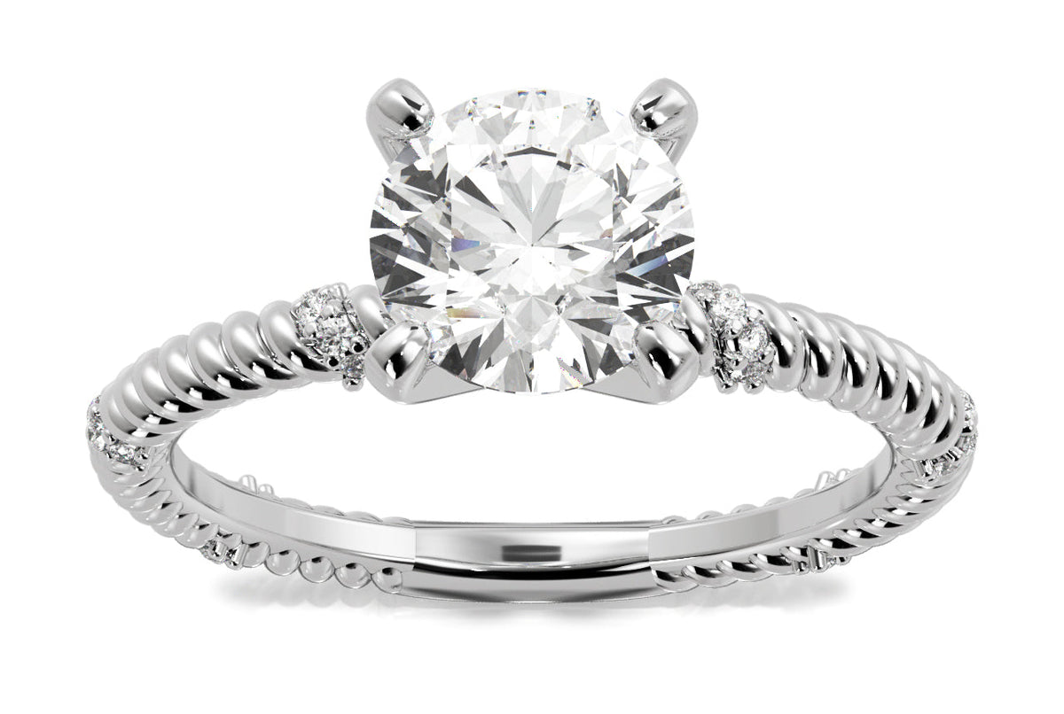 Chloe Cushion Cut Lab Grown Diamond 18Kt White Gold Engagement Ring - View 3