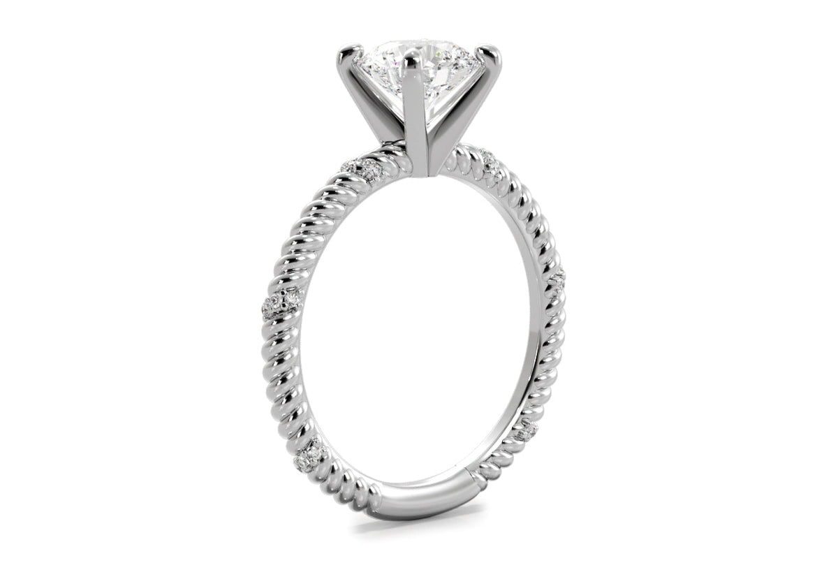 Chloe Princess Cut Lab Grown Diamond 18Kt White Gold Engagement Ring - View 2