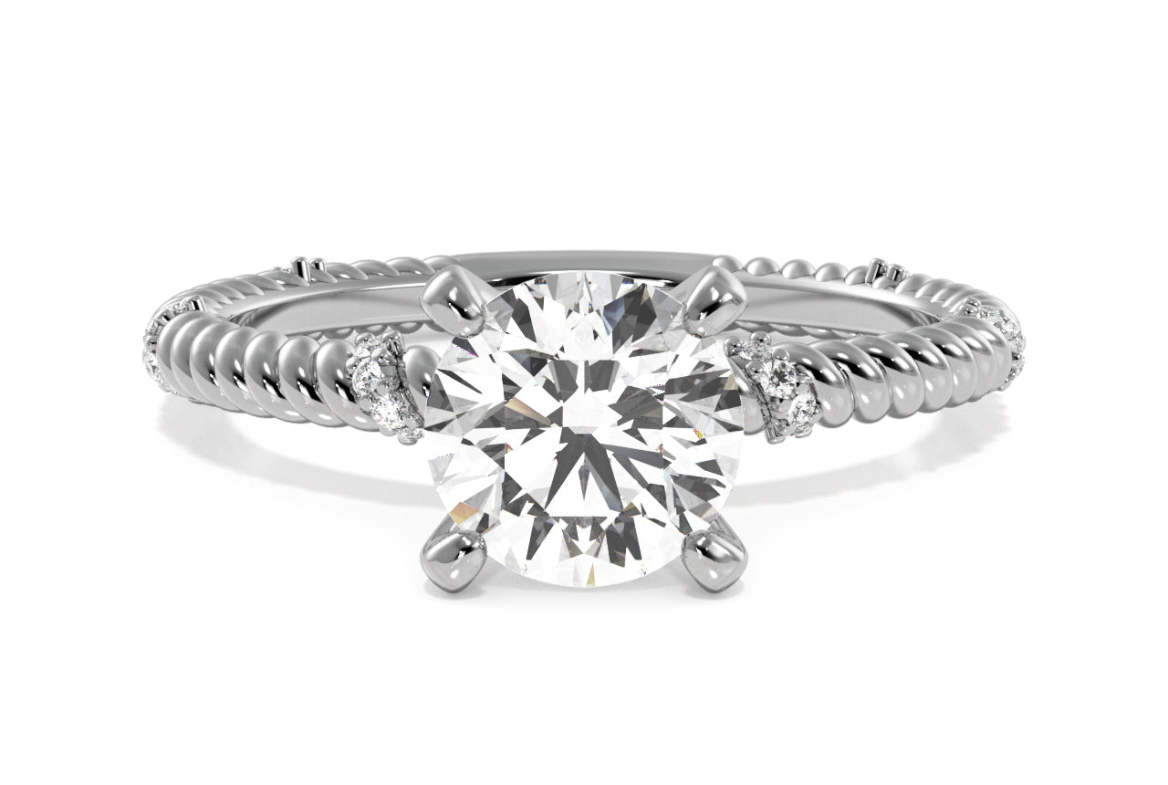 Chloe Princess Cut Lab Grown Diamond 18Kt White Gold Engagement Ring