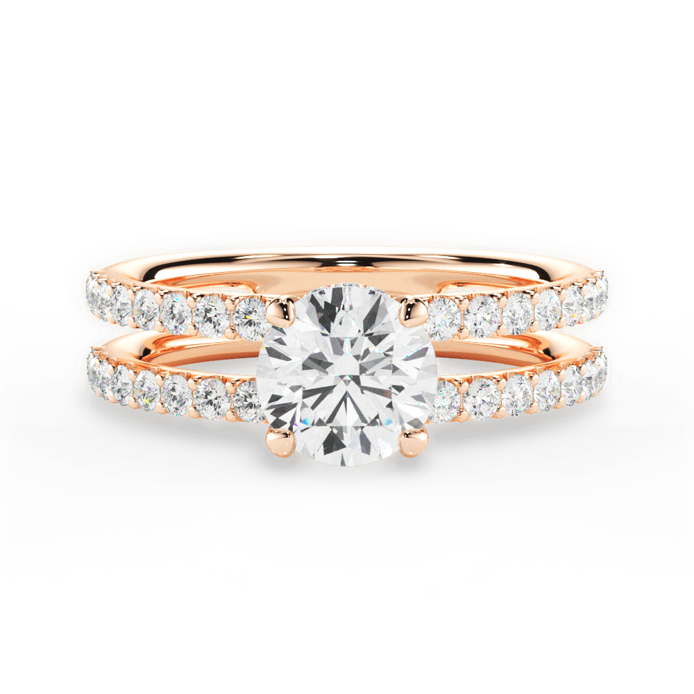 Christie Round Cut Lab Grown Diamond 18Kt Rose Gold Engagement Ring