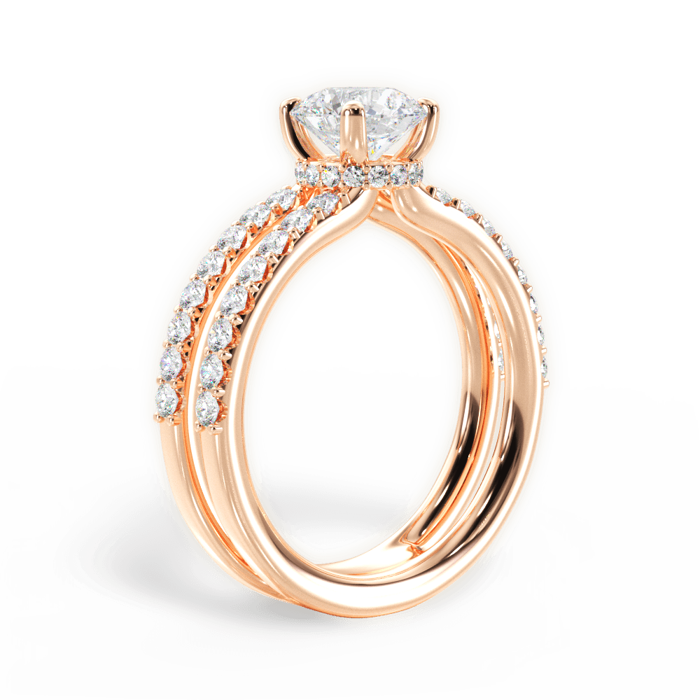 Christie Round Cut Lab Grown Diamond 18Kt Rose Gold Engagement Ring - View 2