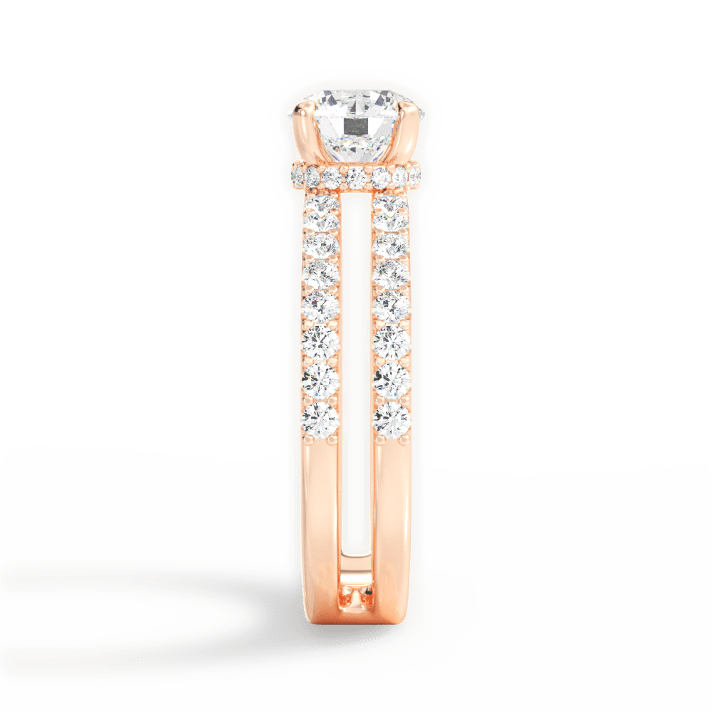 Christie Round Cut Lab Grown Diamond 18Kt Rose Gold Engagement Ring - View 3