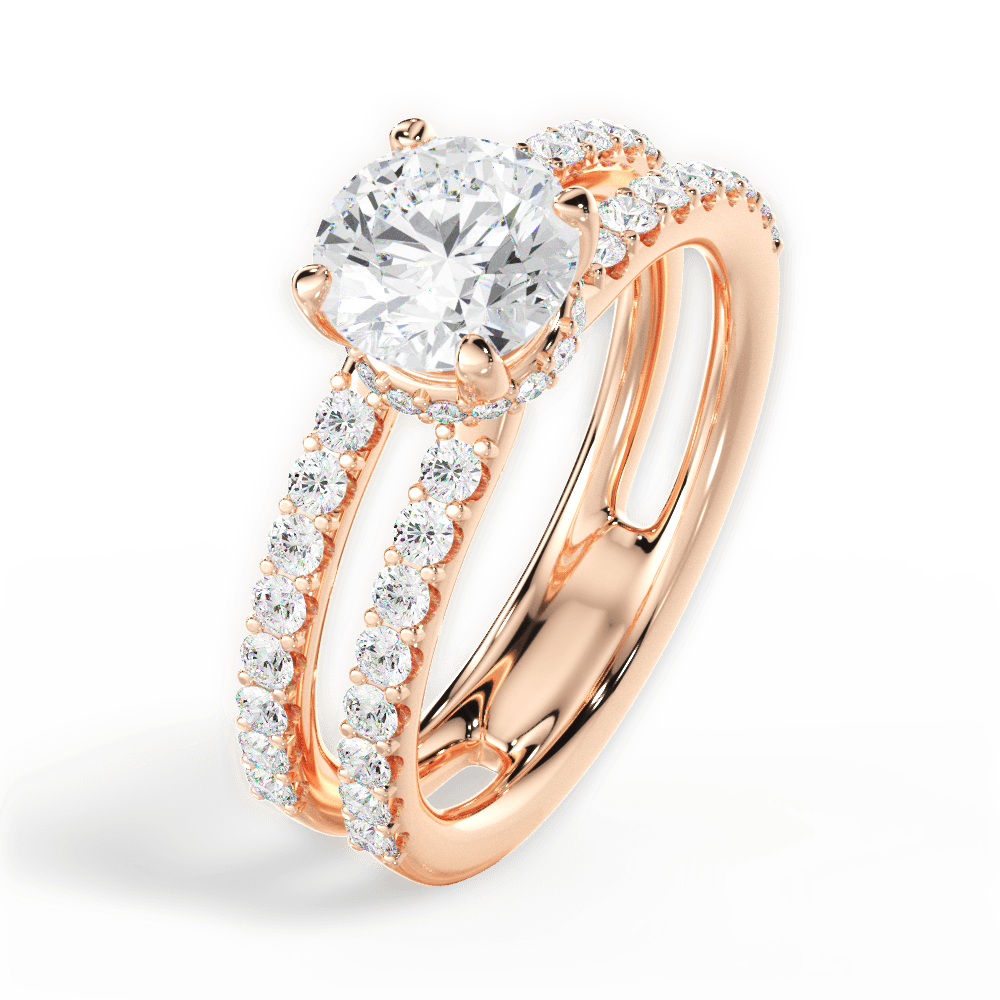 Christie Round Cut Lab Grown Diamond 18Kt Rose Gold Engagement Ring - View 4