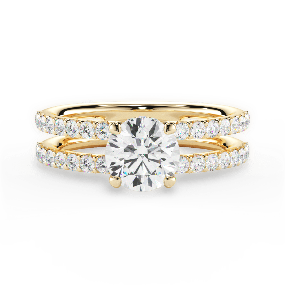 Christie Round Cut Lab Grown Diamond 18Kt Yellow Gold Engagement Ring