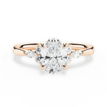 Cynthia Oval Cut Lab Grown Diamond 18Kt Rose Gold Engagement Ring