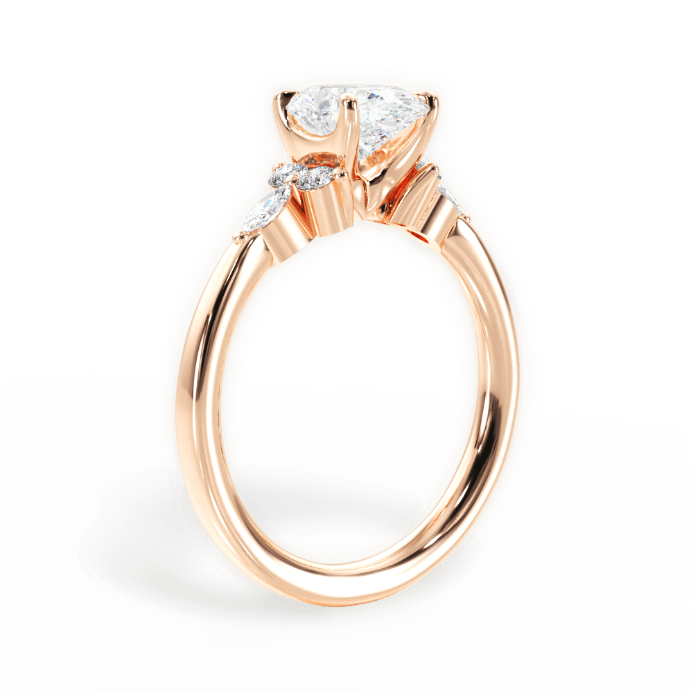 Cynthia Oval Cut Lab Grown Diamond 18Kt Rose Gold Engagement Ring - View 3