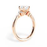 Cynthia Oval Cut Lab Grown Diamond 18Kt Rose Gold Engagement Ring - View 3