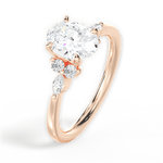 Cynthia Oval Cut Lab Grown Diamond 18Kt Rose Gold Engagement Ring - View 4