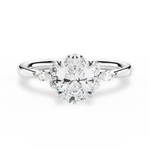 Cynthia Oval Cut Lab Grown Diamond Platinum Engagement Ring
