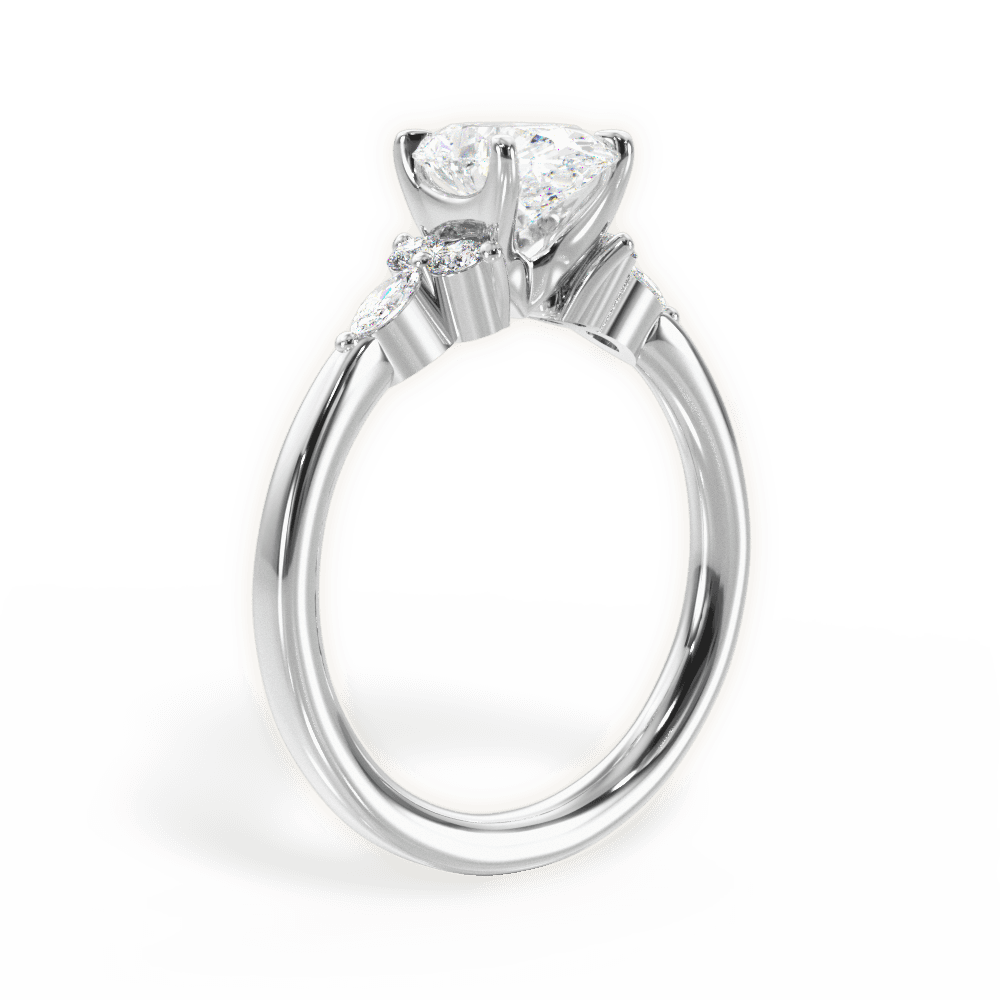 Cynthia Oval Cut Lab Grown Diamond Platinum Engagement Ring - View 2