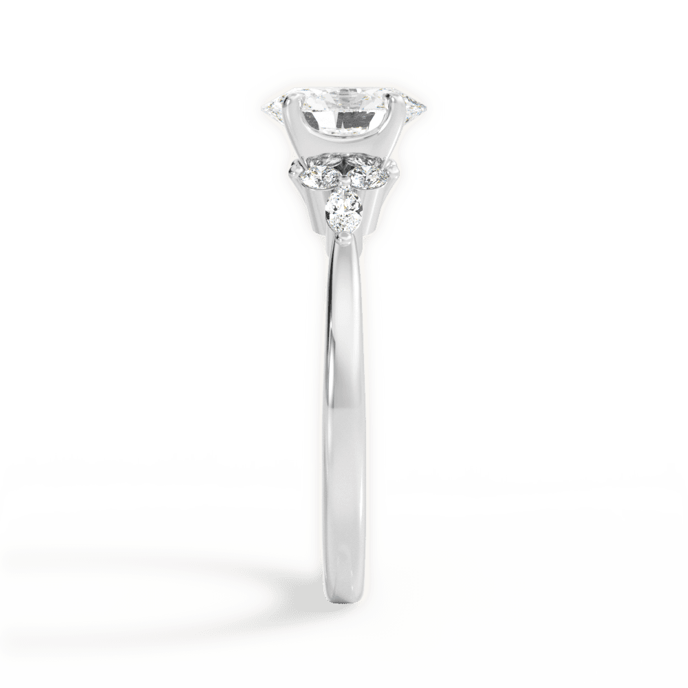 Cynthia Oval Cut Lab Grown Diamond 14Kt White Gold Engagement Ring - View 3