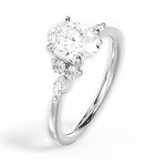 Cynthia Oval Cut Lab Grown Diamond 18Kt White Gold Engagement Ring - View 4