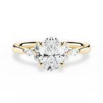 Cynthia Oval Cut Lab Grown Diamond 18Kt Yellow Gold Engagement Ring