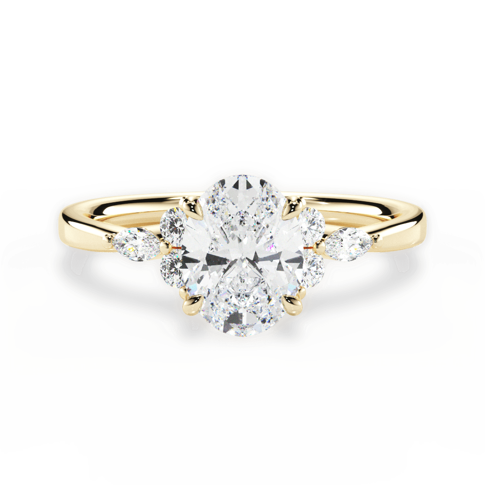 Cynthia Oval Cut Lab Grown Diamond 18Kt Yellow Gold Engagement Ring