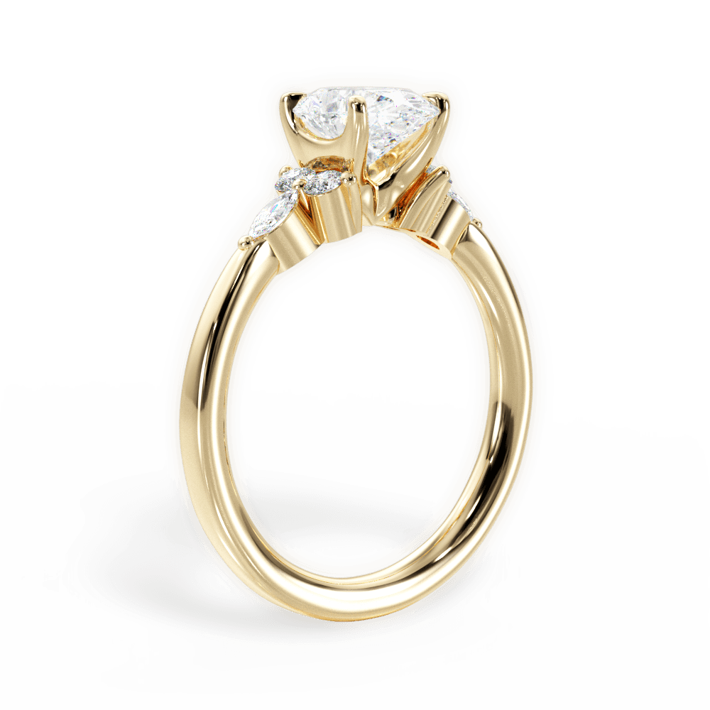 Cynthia Oval Cut Lab Grown Diamond 18Kt Yellow Gold Engagement Ring - View 3