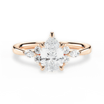 Cynthia Pear Cut Lab Grown Diamond 18Kt Rose Gold Engagement Ring