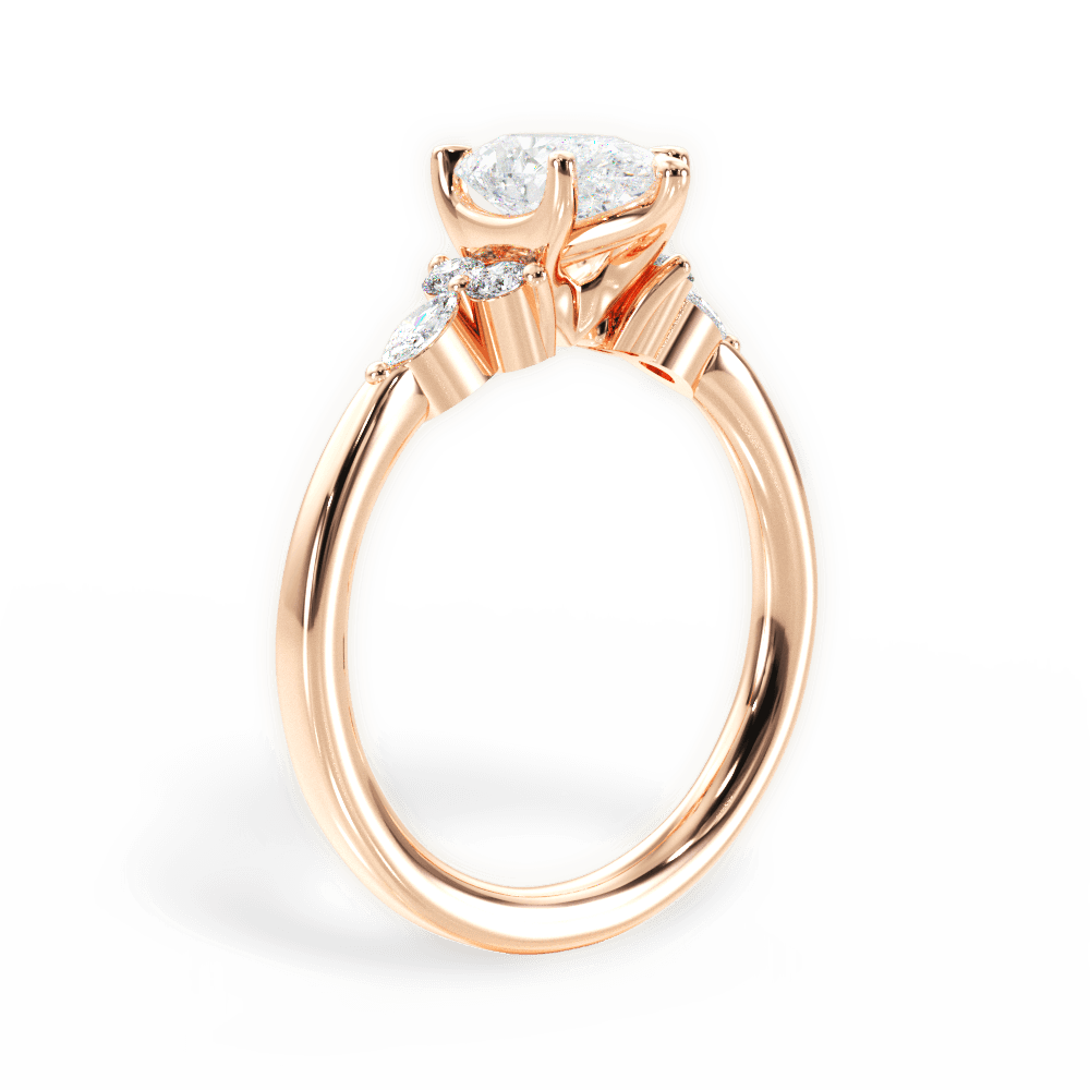 Cynthia Pear Cut Lab Grown Diamond 18Kt Rose Gold Engagement Ring - View 4