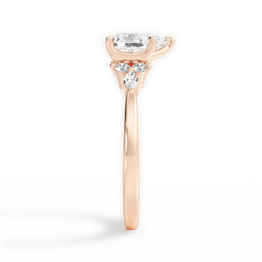 Cynthia Pear Cut Lab Grown Diamond 18Kt Rose Gold Engagement Ring - View 2