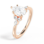 Cynthia Pear Cut Lab Grown Diamond 18Kt Rose Gold Engagement Ring - View 3